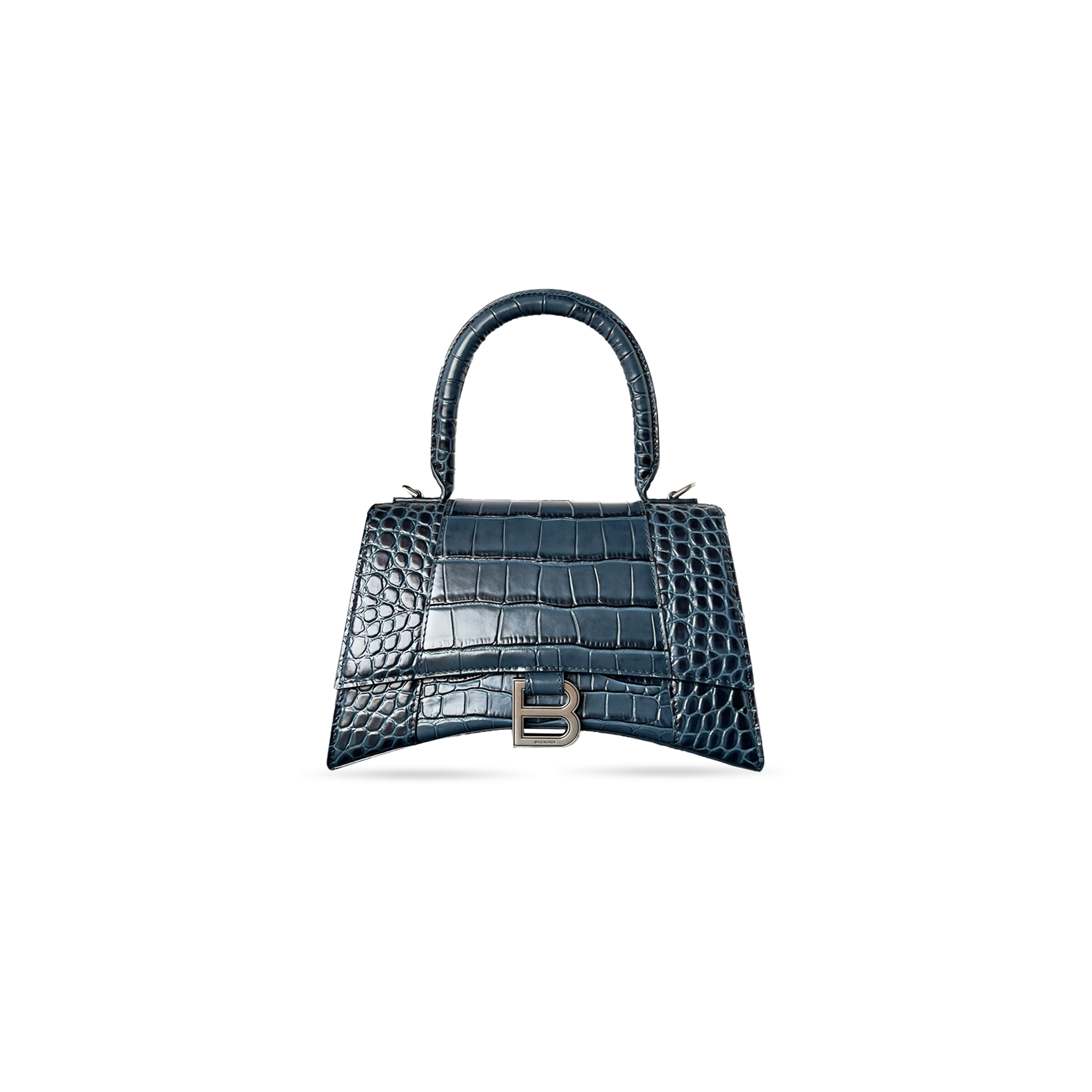 BALENCIAGA WOMEN'S HOURGLASS HANDBAG SMALL IN BLUE 5935461LRGM7011 (22.9*15*9.9cm)